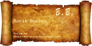 Borik Borisz névjegykártya